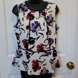 Banana Republic Sleeveless Floral Peplum Top 6